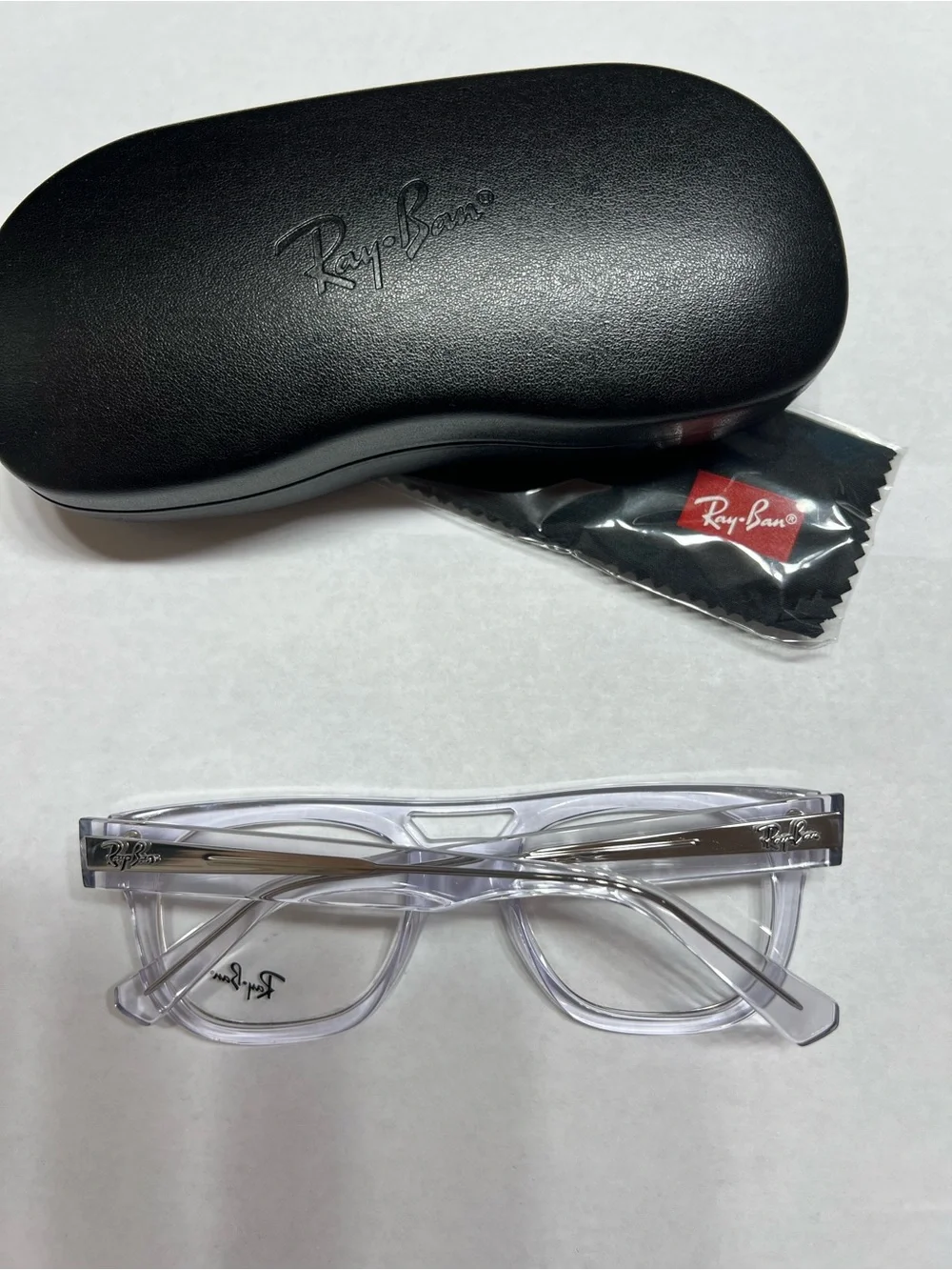 Ray-Ban 7226 Phil Clear Crystal Frame Eyeglasses with Black Case - Picture 2 of 5